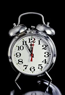 Old Alarm Clock Prints: Alarmclock with hands at five to twelve