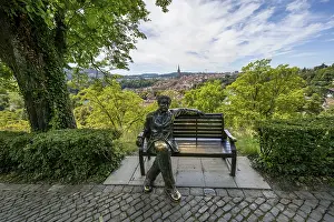 Swiss Cityscape Photography Prints: Albert Einstein sitting on a bench