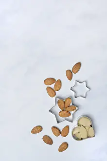 Sweet Treats Preparation Prints: Almonds and biscuit cutters for biscuits