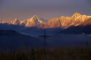 Mont Blanc Massif Prints: Alpenglow on the mountain range of Mt