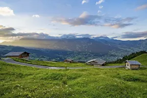Bernese Oberland Switzerland Prints: Alpine huts and alpine meadows