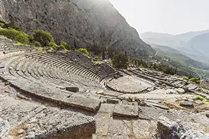 Greece UNESCO World Heritage Prints: The ancient theater of Delphi, ancient Delphi