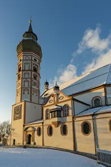 Upper Bavaria Monastery Prints: Andechs Monastery in winter, sunset