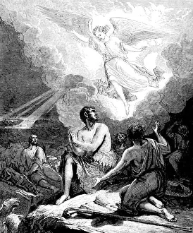 Christian Historical Illustration Prints: The angel's message to the shepherds