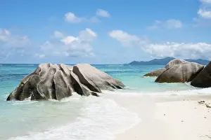 Uninhabited Island Beaches Prints: Anse Source dArgent Beach