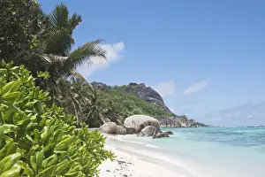 Sculpted Rock Formations Prints: Anse Source dArgent Beach