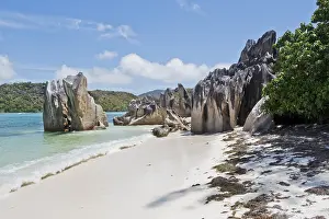 Sculpted Rock Formations Africa Prints: Anse Source dArgent Beach