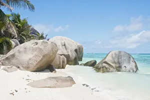 Uninhabited Coastal Area Prints: Anse Source dArgent Beach