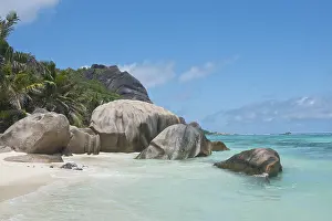 Sandy Ocean Beach Prints: Anse Source dArgent Beach