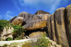 Indian Ocean Coast Prints: Anse Source d'Argent, granite rock beach