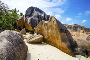 Indian Ocean Coast Prints: Anse Source d'Argent, granite rock beach