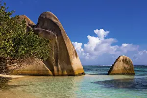 Indian Ocean Beaches Prints: Anse Source d'Argent, granite rock beach
