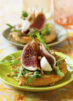 Empty Plate Meal Ideas Prints: Appetizer with fig and ham