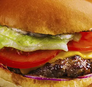 Framed Print : Cheeseburger Print Close-Up Framed Print : Cheeseburger Print Close-Up