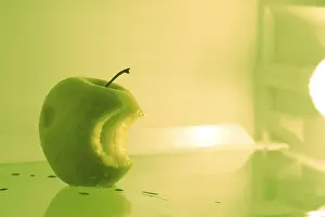 Apple Nutrition Facts Prints: Apple in a refrigerator