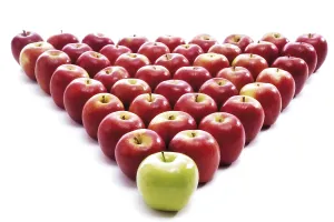 Healthy Eating Fruit Prints: Apples forming a triangle
