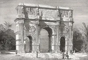 The Arch of Constantine, Via triumphalis Print, Rome, Italy