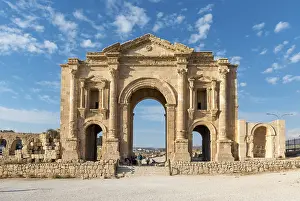 Ancient Civilization Tourism Prints: Arch of Hadrian, Jerash, Jordan