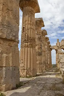 Archaeological Excavation Site Italy Prints: Archaeological site, columns in Temple E