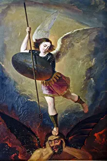 Archangel Michael Prints: Archangel Michael and the devil