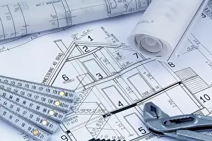 Residential Building Concept Prints: An architect's plan for the construction of a new home