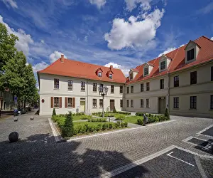East Germany Deserted Roads Prints: Architectural complex WallstraBe on Bachplatz