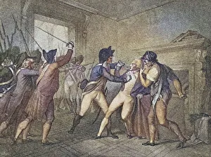 Historical Illustration France Prints: The Arrest of Maximilien de Robespierre
