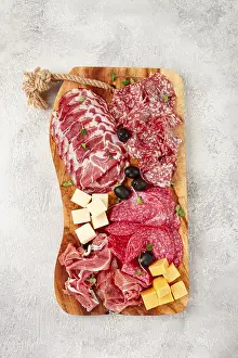 Meat And Cheese Board Prints: Assorted, sliced meat appetizer