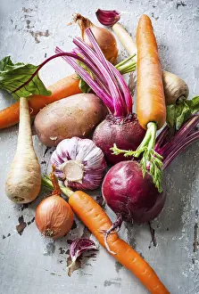 Root Vegetables Prints: Assorted types of root vegetables