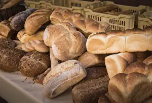 White Bread Varieties Prints: Assortment of bread in the shop