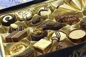 Chocolaty Delights Prints: Assortment of chocolates in a box