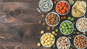 Festive Food Photography Prints: Assortment of different snack for beer