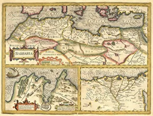Digitally Restored Maps Prints: Atlas, map from 1623, Barbaria