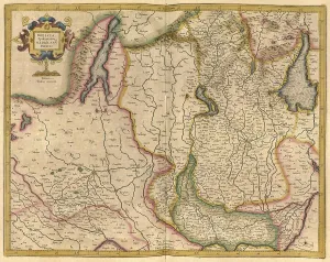 Black And White Cartography Prints: Atlas, map from 1623, Emilia Romagna