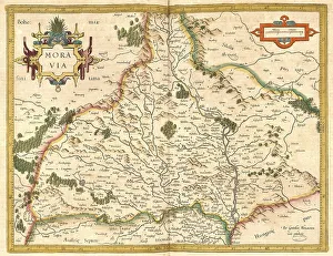 Digitally Restored Maps Prints: Atlas, map from 1623, Morovia, Moravia