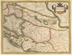 Europe Map History Prints: Atlas, map from 1623, Sclavonia