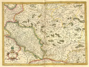Eastern Europe Maps Prints: Atlas, map from 1623, Silesia, Poland