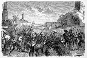 Historic Print of the Attack on the Quirinal in Rome