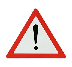 Road Traffic Warning Prints: Attention! - white background