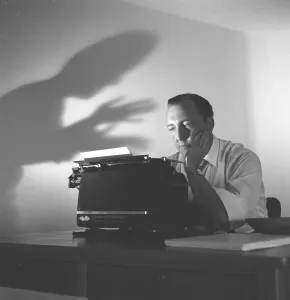An Author at His Typewriter Print, 1953