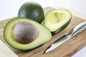 Fresh Avocado Fruit Prints: Avocado, halved
