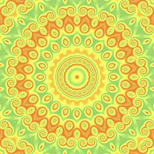 Empty Deserted Landscape Prints: Background with abstract bright radial pattern