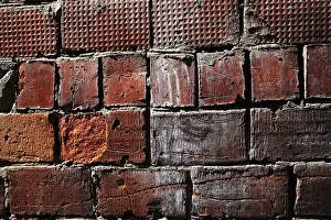 Abstract Art Prints: Damaged Brick Wall Texture Print