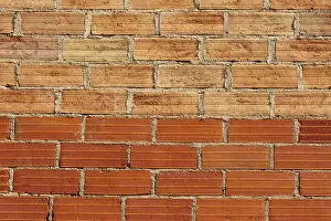 Full Frame Brick Wall Prints: Background image, wall of red bricks with cement