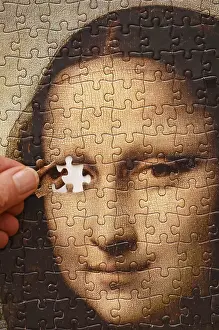 Empty Desert Landscape Prints: Background of a Mona Lisa jigsaw