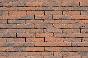 Red Brick Wall Prints: Background wall of bricks without cement joints