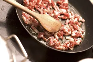Cooking With Wooden Spoon Prints: Bacon in the pan
