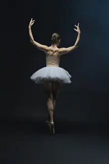 Elegant Ballet Dancer in White Tutu Print