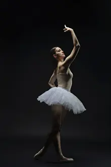 Ballet Dancer Prints: A ballet dancer poses elegantly in a studio