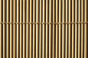 Deserted Kitchen Table Prints: Bamboo mat close up texture